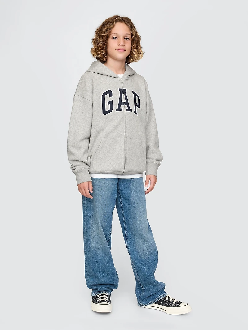 Kids Vintage Soft Logo Zip Hoodie