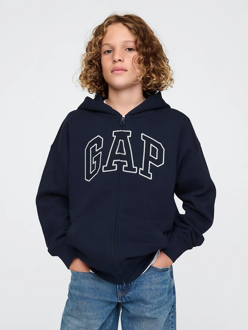Kids Vintage Soft Logo Zip Hoodie