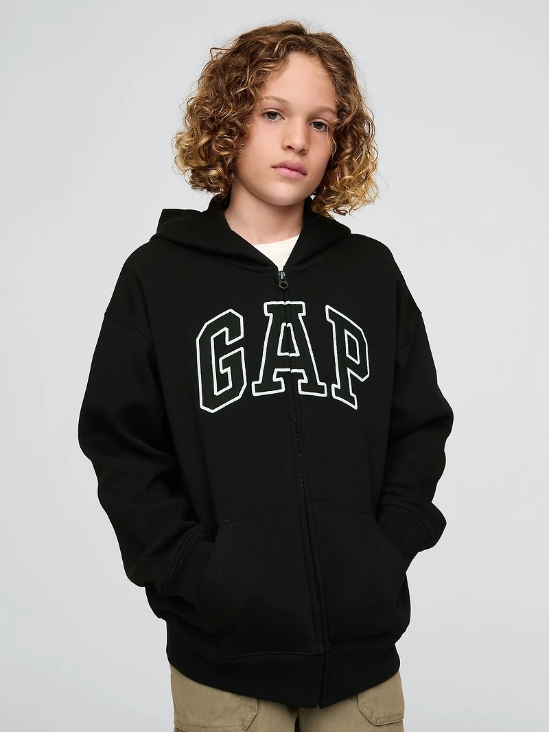 Kids Vintage Soft Logo Zip Hoodie