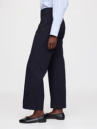 High Rise Stride Wide-Leg Ankle Khakis