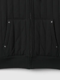 Waffle-Lined Quilted Zip Hoodie