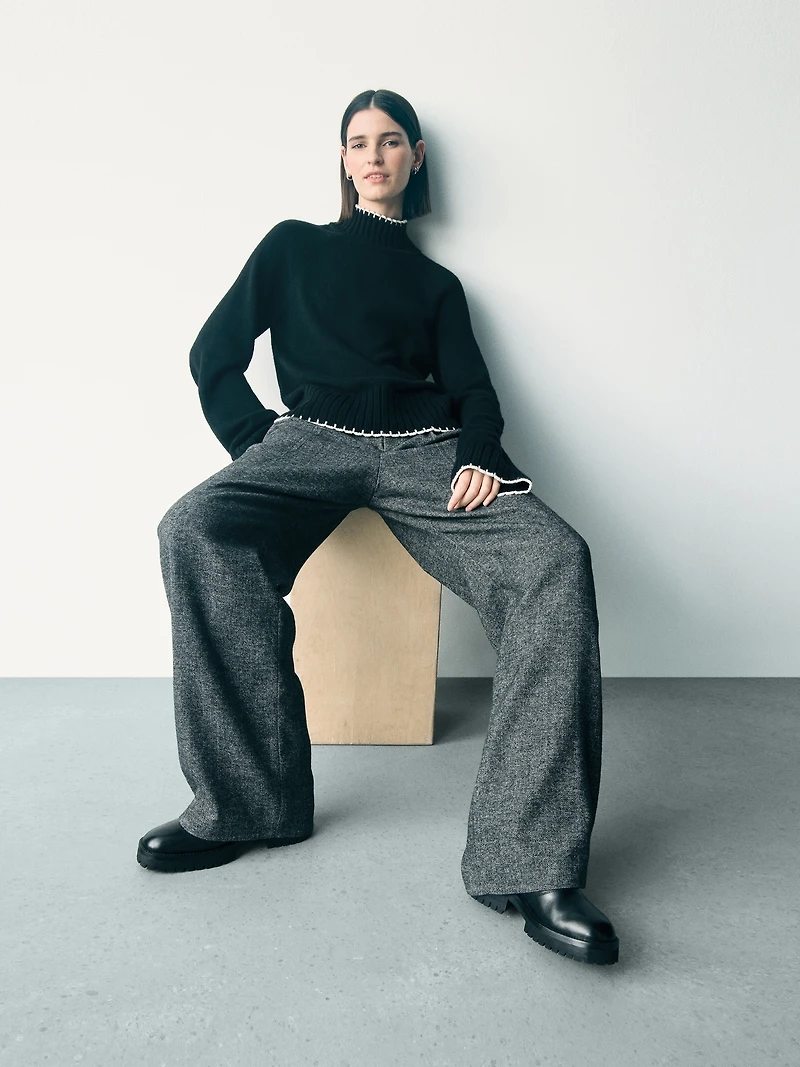 365 High Rise Brushed Twill Pleated Trousers
