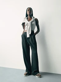 365 High Rise Brushed Twill Pleated Trousers