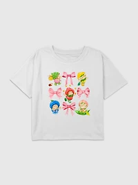 Kids Strawberry Shortcake Berrykin Bows Graphic Boxy Crop T-Shirt