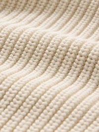 100% Cotton Shaker-Stitch V-Neck Sweater