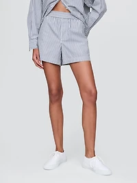 Organic Cotton Striped Poplin Shorts