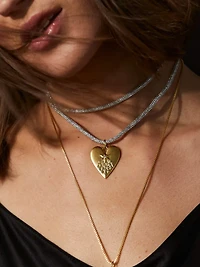 HART Silver Lurex Cord with Halleys Heart Charm