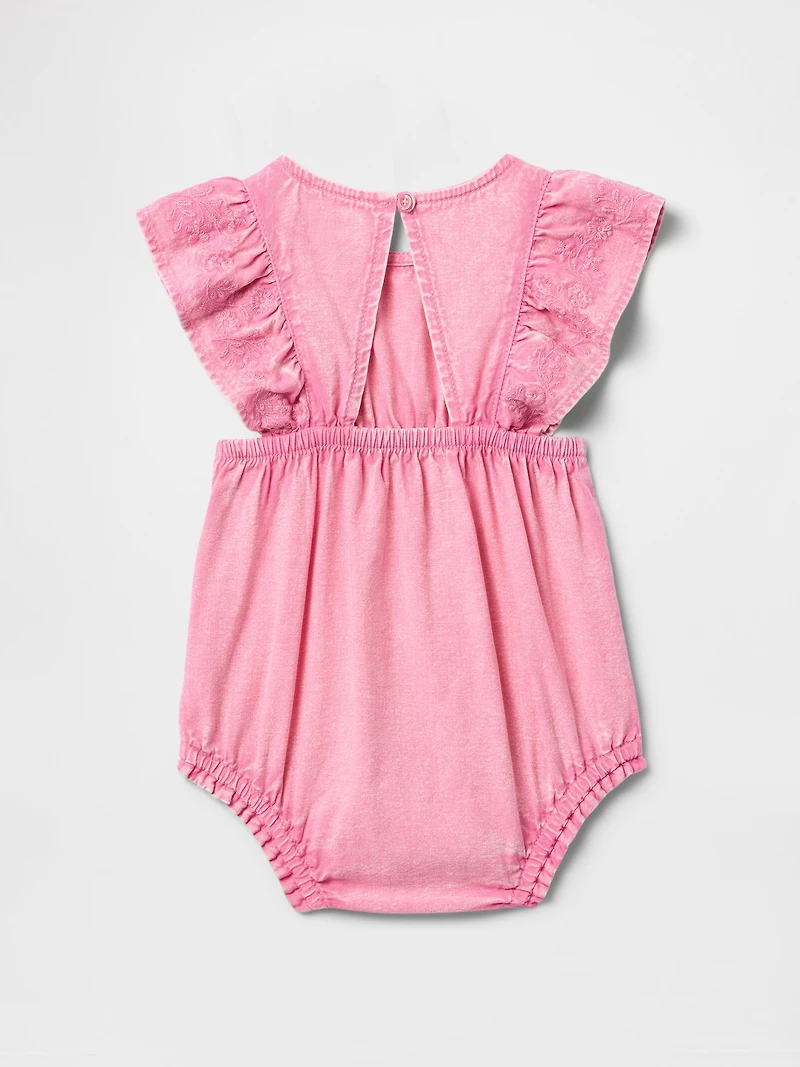 Baby Denim Bubble Shorty One-Piece