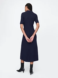 CashSoft Rib Johnny Collar Midi Dress