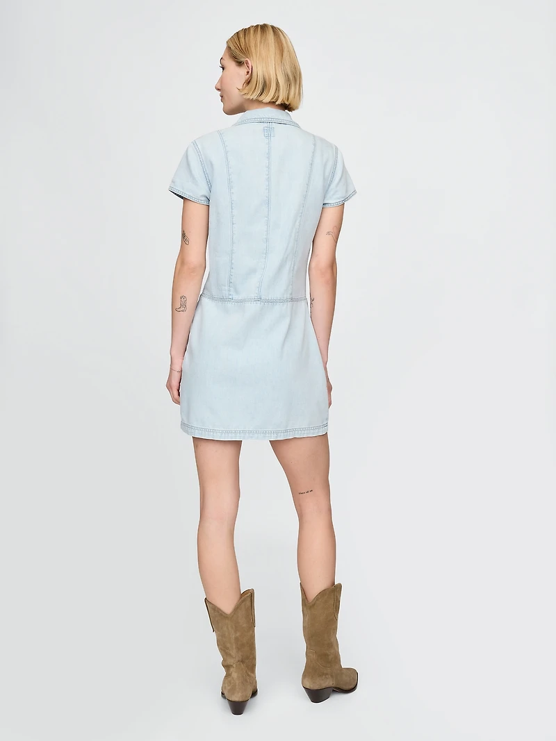 UltraSoft Denim Mini Shift Dress