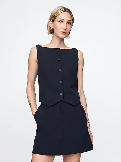 BiStretch Boatneck Crop Vest