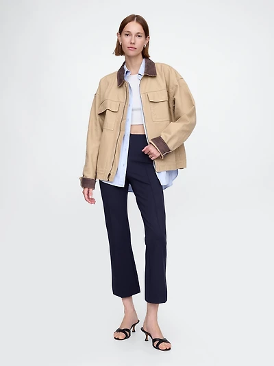 High Rise Double Knit Crop Kick Pants