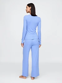Mini Rib Wide-Leg PJ Pants