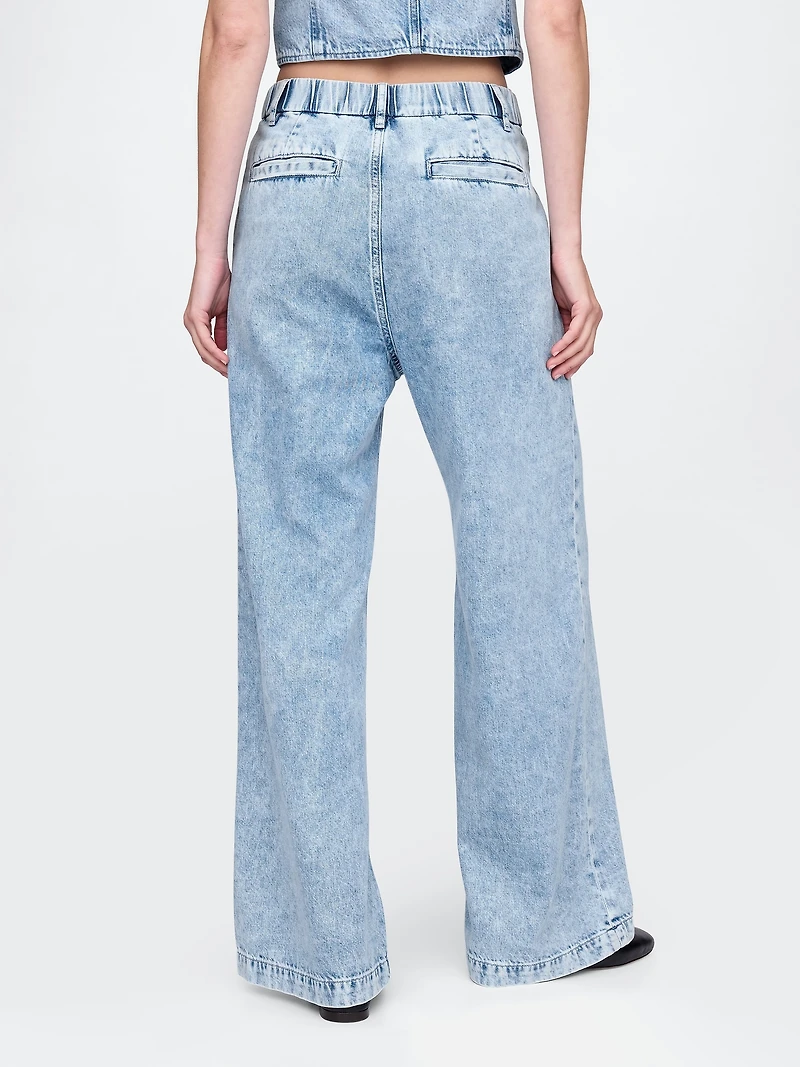 365 High Rise UltraSoft Pleated Denim Trousers