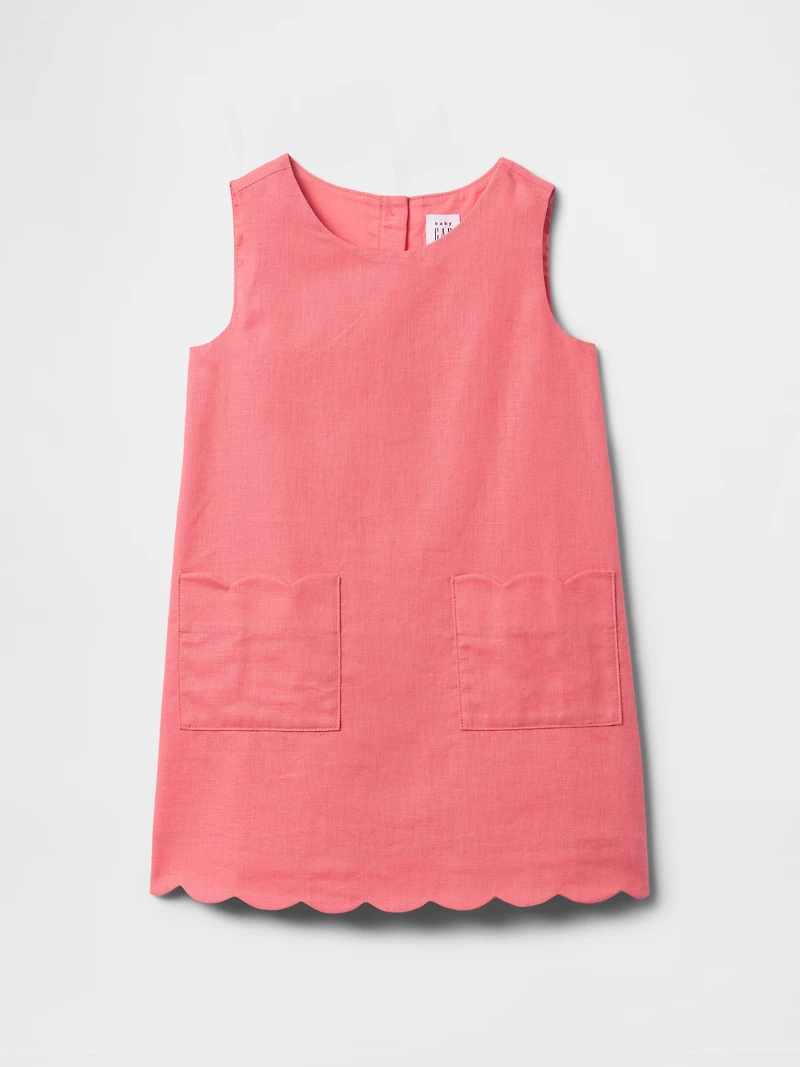 Baby & Toddler Linen-Cotton Scalloped Shift Dress