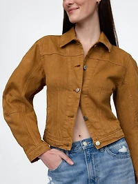 Barrel-Sleeve Crop Jacket