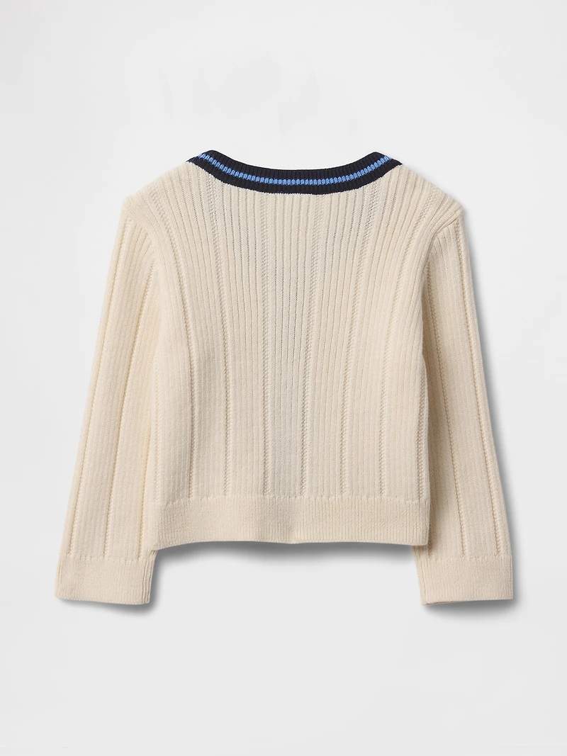 Baby V-Neck Rib Cardigan