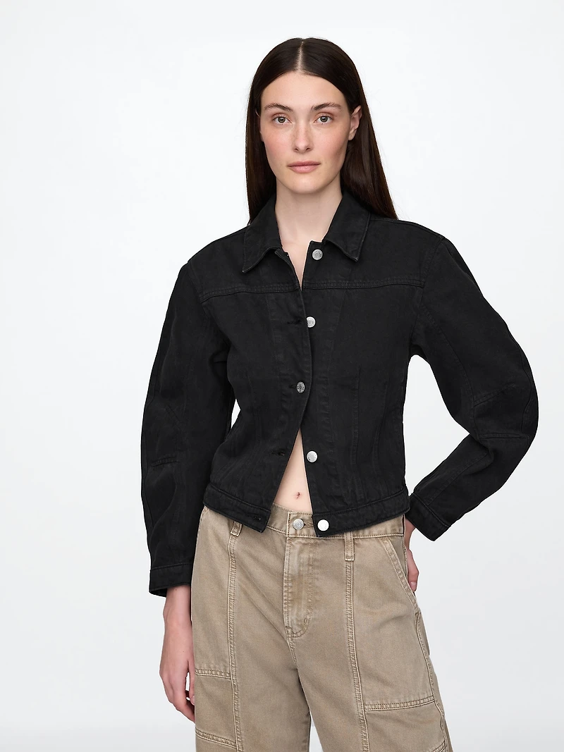 Barrel-Sleeve Crop Jacket