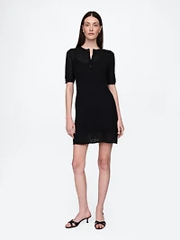 Linen-Blend Pointelle Dress