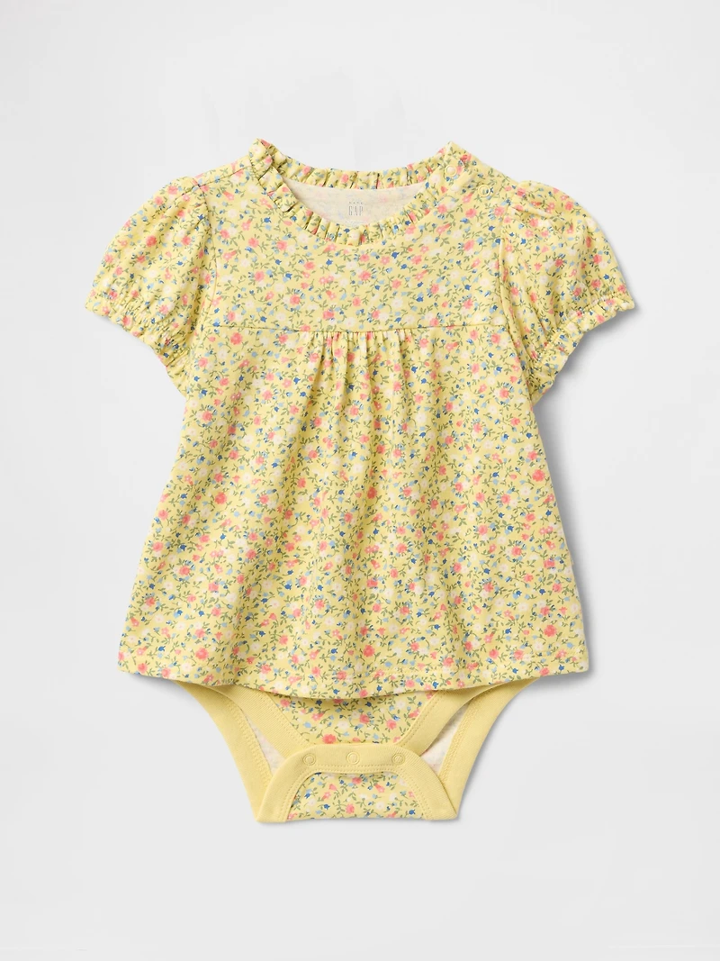 Baby Puff-Sleeve Bodysuit Dress