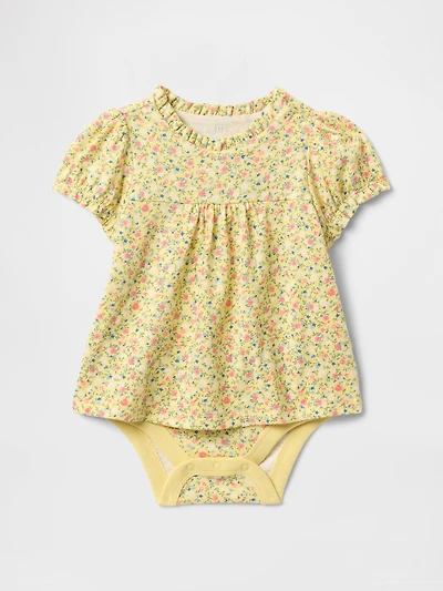 Baby Puff-Sleeve Bodysuit Dress