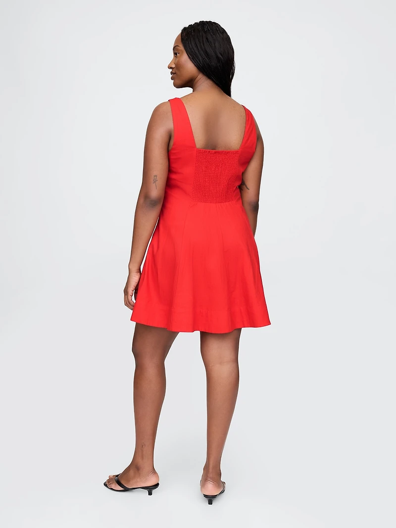 Linen-Blend Mini Dress