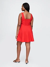 Linen-Blend Mini Dress