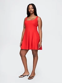 Linen-Blend Mini Dress