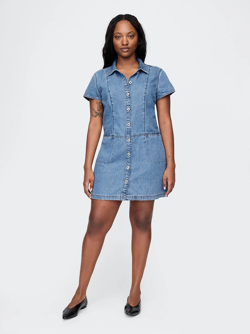 UltraSoft Denim Mini Shift Dress