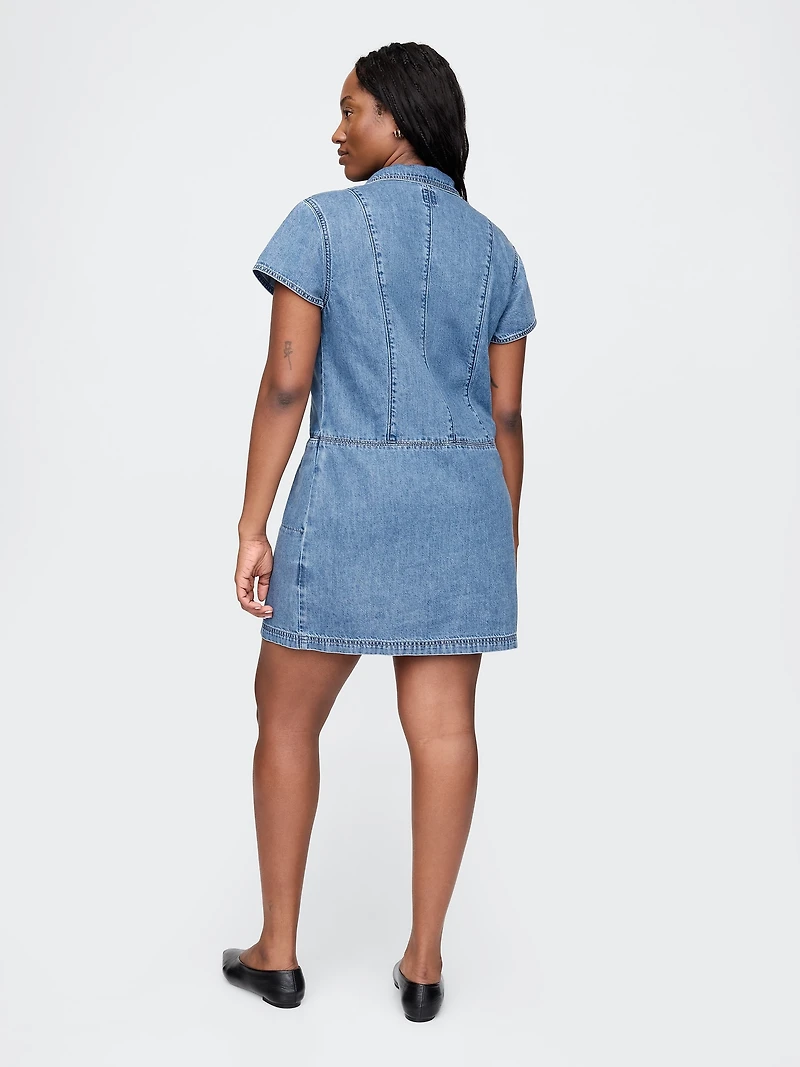 UltraSoft Denim Mini Shift Dress