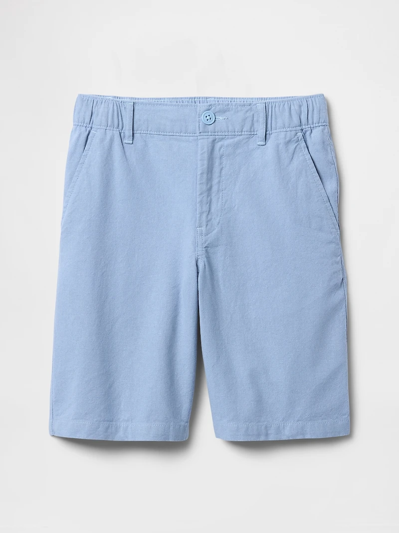 Kids 8" Linen-Cotton Shorts