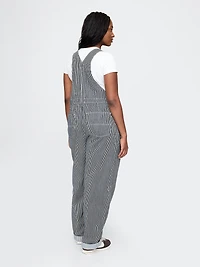 Denim Stripe Loose Overalls