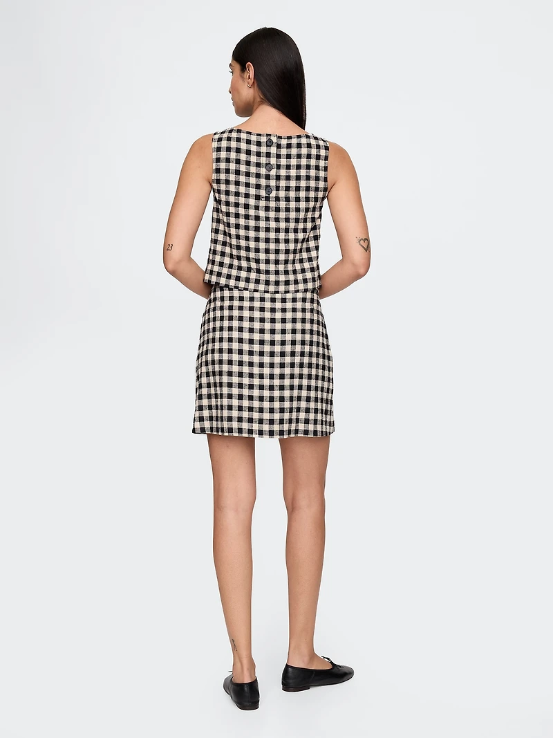 Linen-Blend Mini Skort