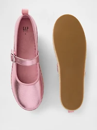 Kids Metallic Mary Jane Espadrilles