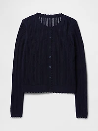 Linen-Blend Pointelle Cardigan