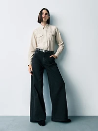 High Rise Stride Wide-Leg Jeans