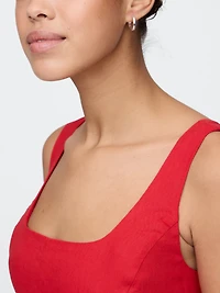 Linen-Blend Mini Dress