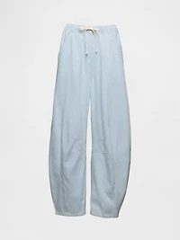 Mid Rise UltraSoft Denim Stripe Easy Horseshoe Jeans