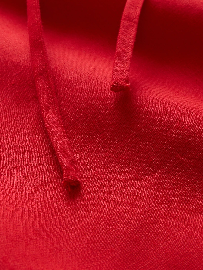 Linen-Blend Midi Skirt