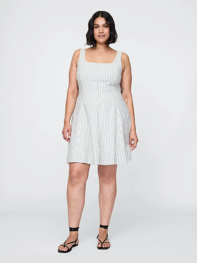 Linen-Blend Mini Dress