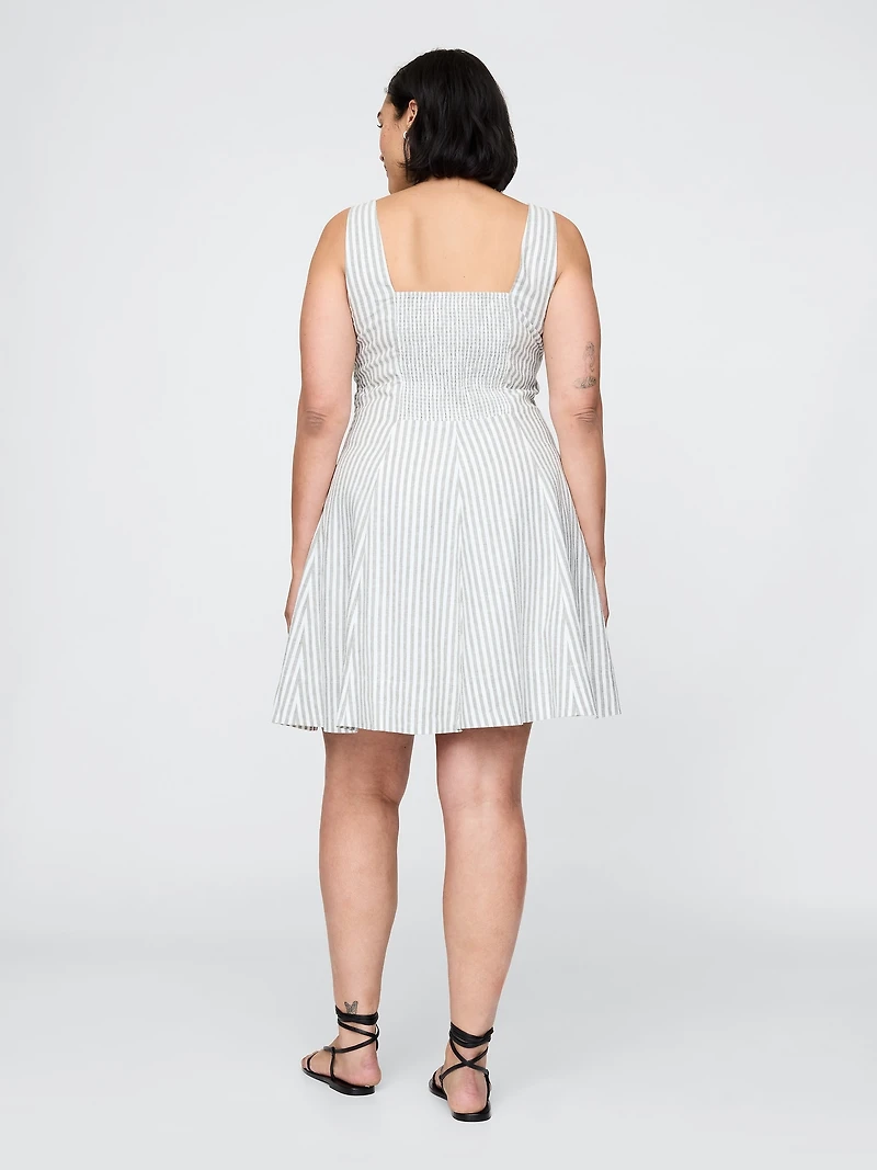 Linen-Blend Mini Dress