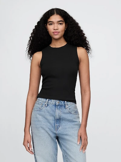Modern Rib High-Neck Top