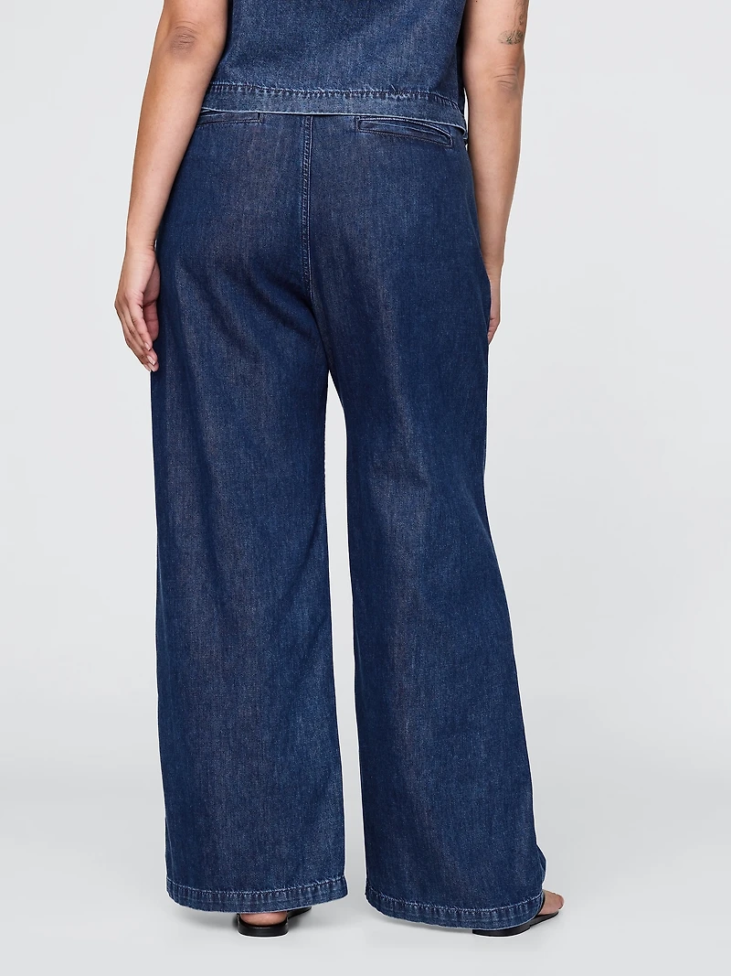 365 High Rise UltraSoft Denim Pleated Trousers