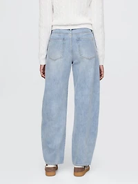 High Rise Seamed Barrel Jeans