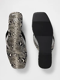 Vegan Leather Flip Flop Sandals