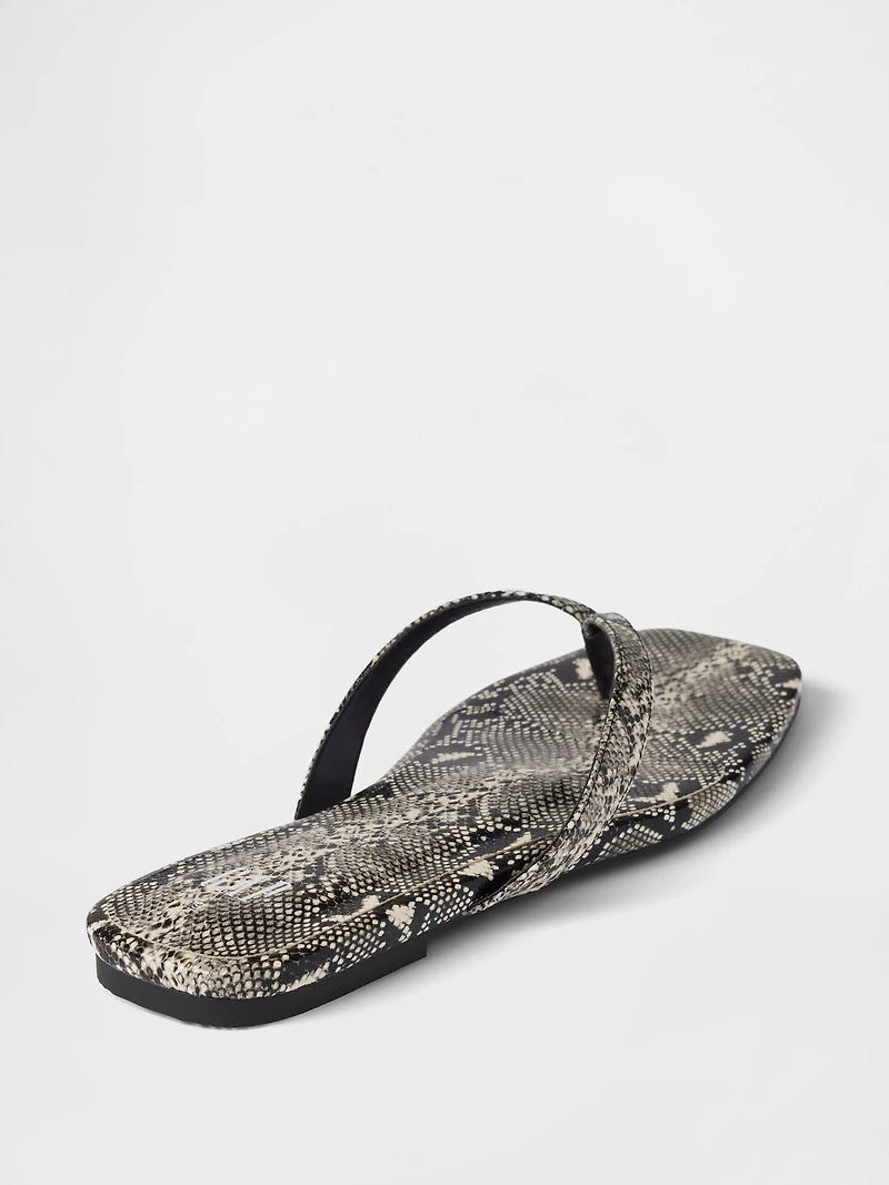 Vegan Leather Flip Flop Sandals