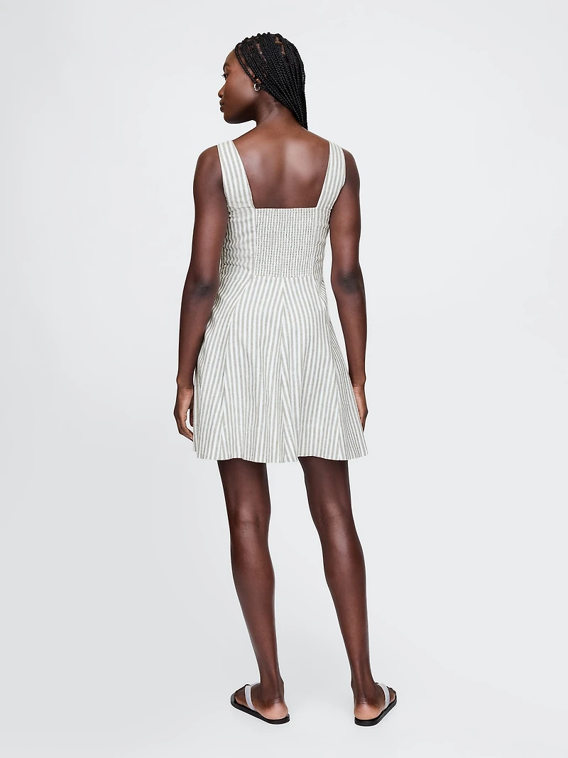 Linen-Blend Mini Dress