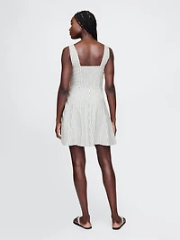 Linen-Blend Mini Dress