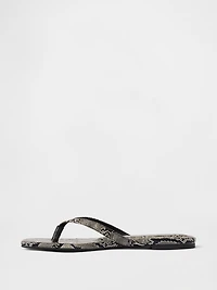 Vegan Leather Flip Flop Sandals