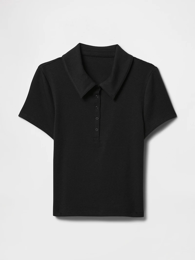 Modern Rib Crop Polo Shirt